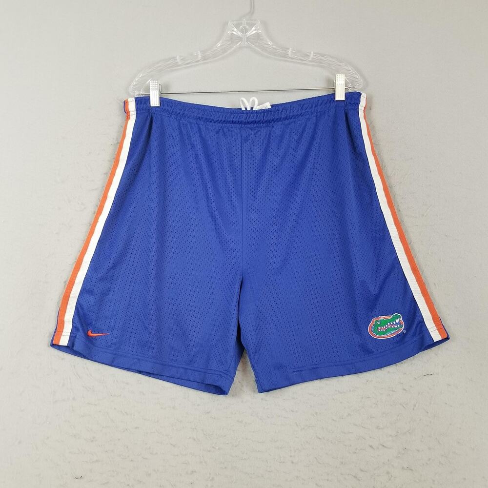 Florida Gators Shorts Mens Medium Blue NCAA Basketball Nike Mesh Elastic‎ Waist
